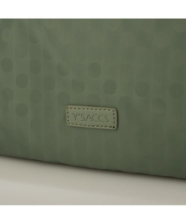 Y'SACCS ポーチ付きドットジャカードトート ライトグリーン