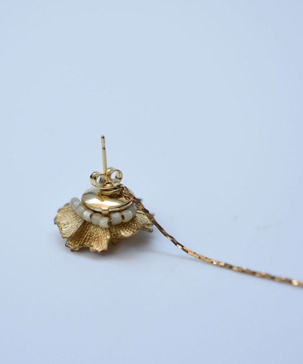 monshiro 【2WAY】アネモネ ピアス ホワイト×ゴールド