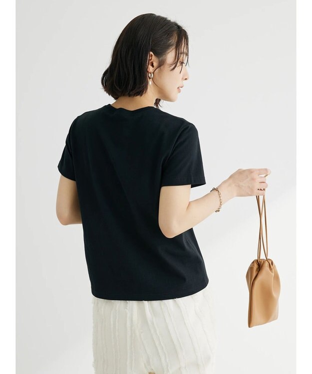 Green Parks ・Ｐｅｔｉｔ　Ｆｌｅｕｒ　ロゴ刺繍Ｔシャツ Black