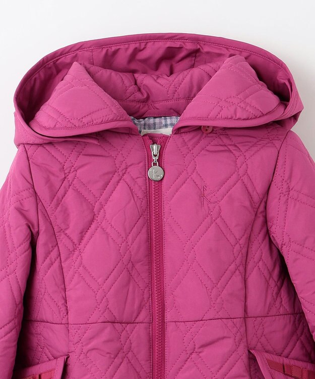 組曲 KIDS 【90-100㎝】中綿キルト コート ラズベリー系