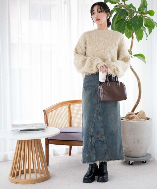 WEGO ブラッシュニットショートプルオーバー ベージュ