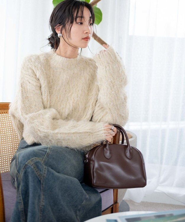 WEGO ブラッシュニットショートプルオーバー ベージュ