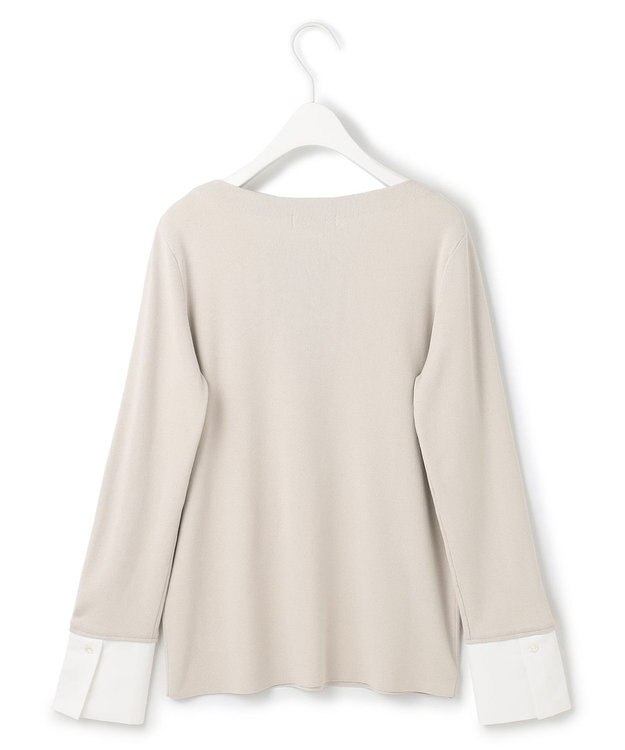 ICB L 【洗える】 クロスコンビ デザインニットプルオーバー トープ系