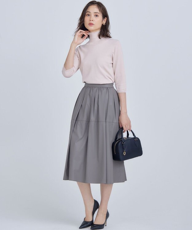 組曲 【6色展開・UVケア】モダンタートルニット ピンクベージュ系