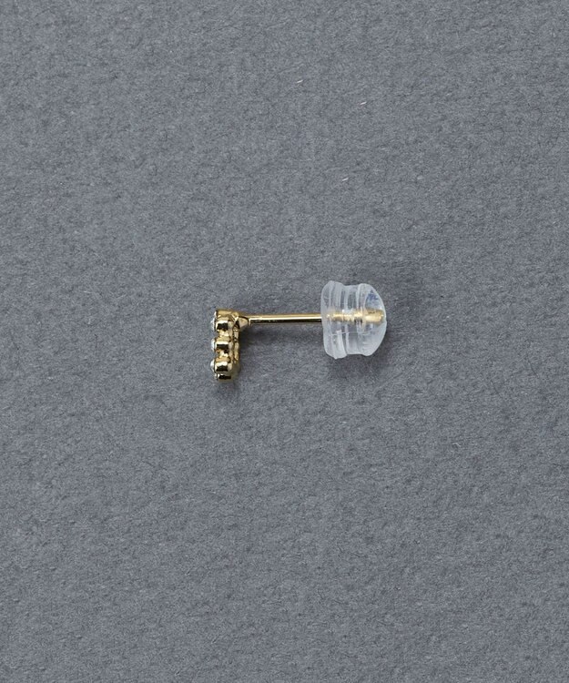 Phoebe 〈金属アレルギー対応〉タイニーレクタングルビジューピアス(片耳)　小粒/小さい/小さめ/セカンドホール ゴールド