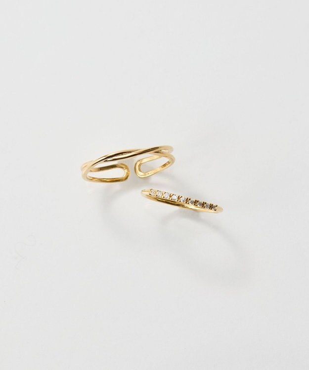 Phoebe 2setラインビジューリング ゴールド