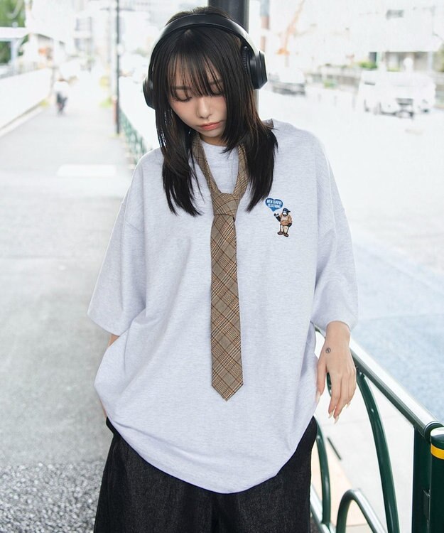 WEGO 【ユニセックス着用ITEM/SMLサイズ展開】別注BENDAVISワンポイントT（SS） アッシュグレー