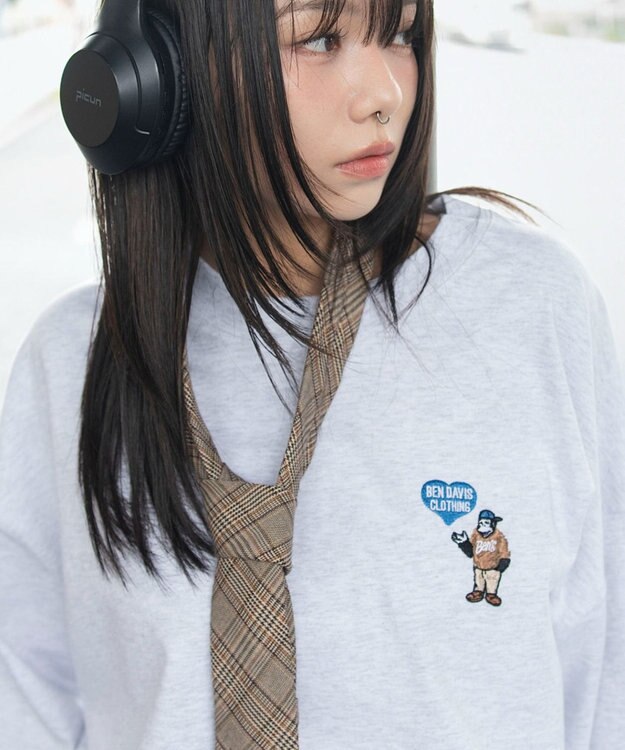 WEGO 【ユニセックス着用ITEM/SMLサイズ展開】別注BENDAVISワンポイントT（SS） アッシュグレー