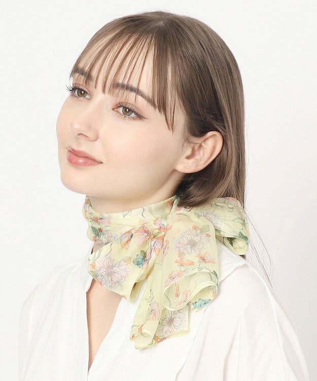 MOONBAT FURLA(フルラ) シルクシフォンロングスカーフ／35×150cm ライトイエロー