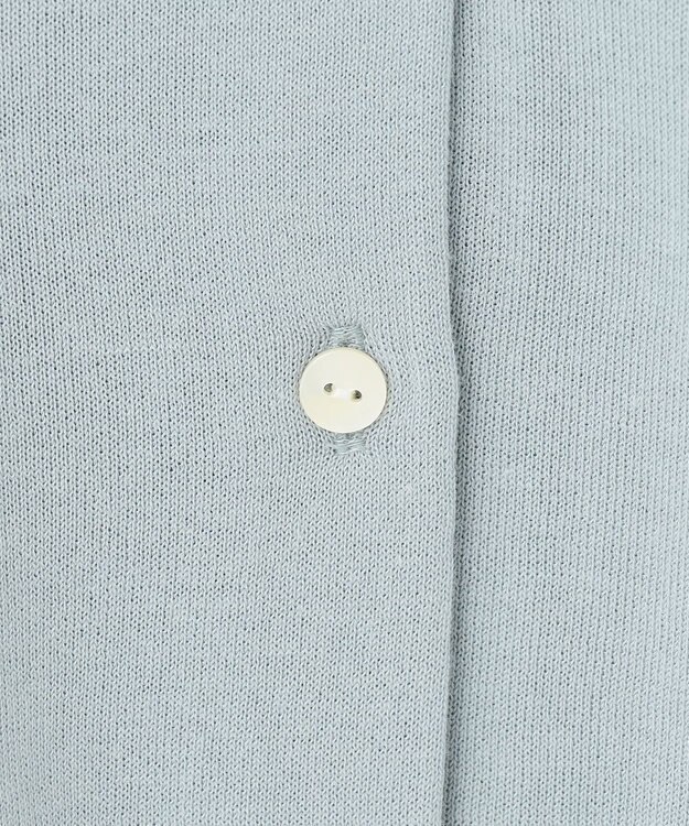 J.PRESS LADIES 【洗える・抗菌防臭】コットンアセテート クルーネック カーディガン シーブルー系