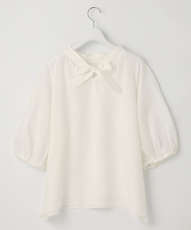 23区 【洗える】ブロドリー ダンデル 2WAY ブラウス ホワイト系