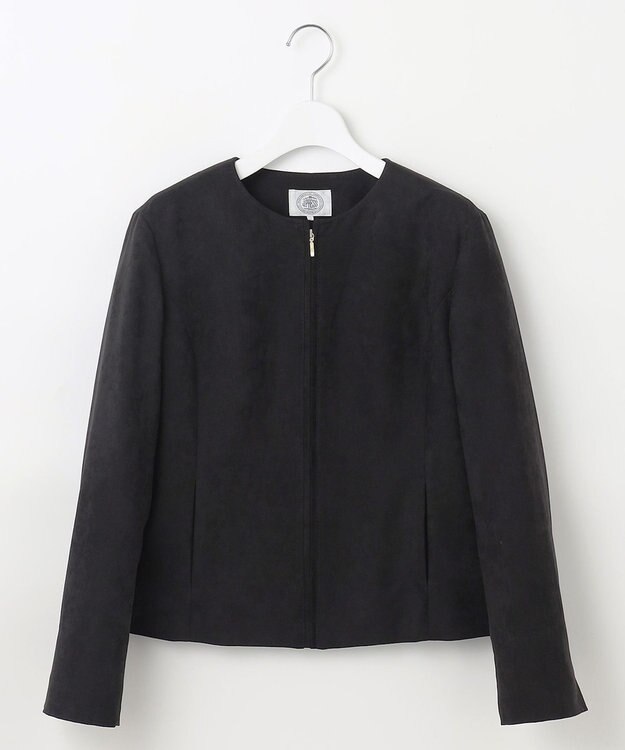 J.PRESS LADIES L 【洗える】シルセームスエード ブルゾン ブラック系