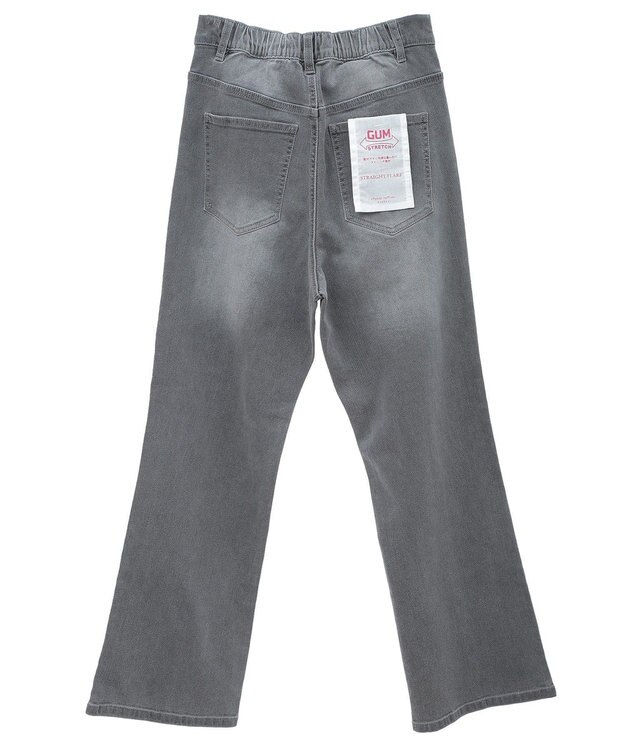 Green Parks ＧＵＭストレッチデニムセンター切替ストレートフレアパ Black