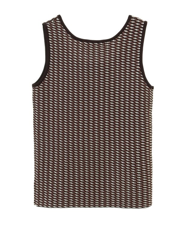 Green Parks ジャガード柄スクエアニットプルオーバー Brown