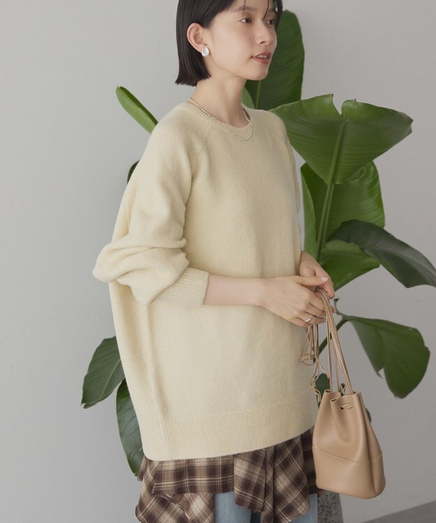 AMERICAN HOLIC ラグランラメニットプルオーバー Ivory