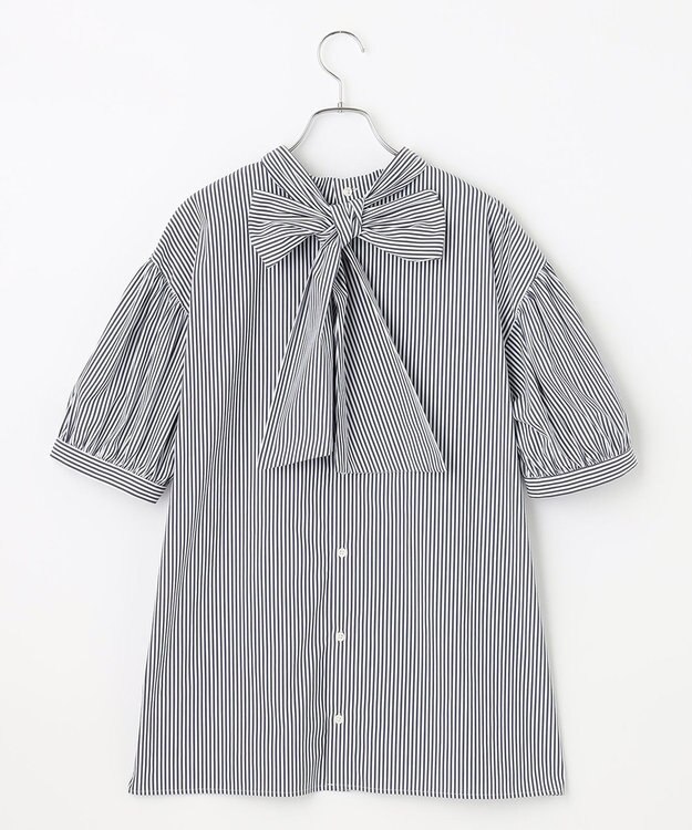 #Newans 【ANSWER for コンサバフェミニン】マルチウェイビッグリボンブラウス ネイビーストライプ系