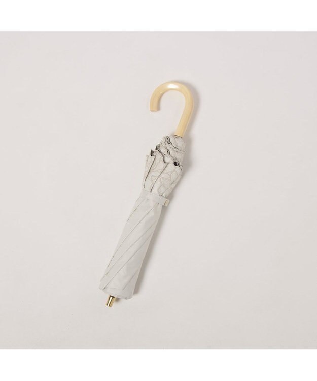 UNBILLION カシュネ cachenez / PUフラワーラメ刺繍トップレス2段折りたたみ傘 ホワイト