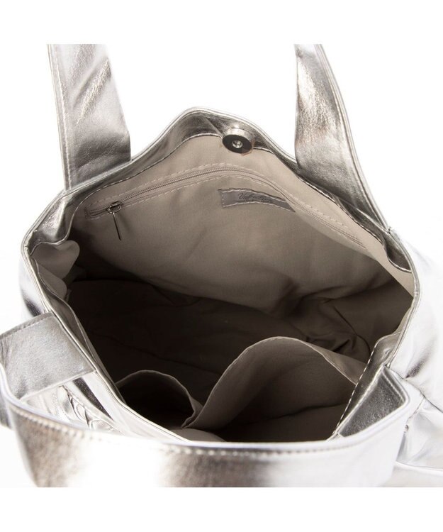 UNBILLION カシュカシュ cachecache / 合皮フリルトートバッグ シルバー