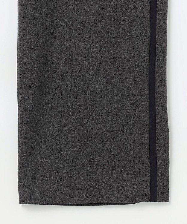 J.PRESS LADIES ジョーゼット裏起毛 ワイド パンツ チャコール×ネイビー系