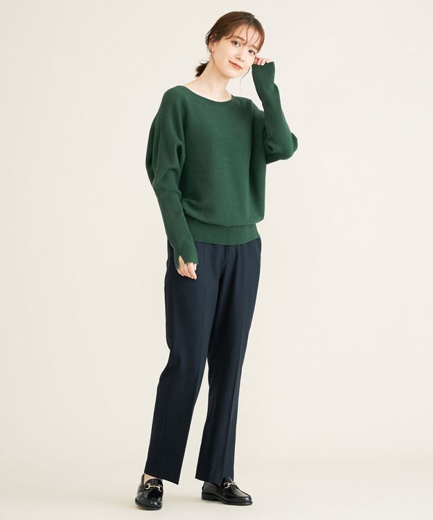 SHARE PARK LADIES 【洗える】TRストレートパンツ ネイビー