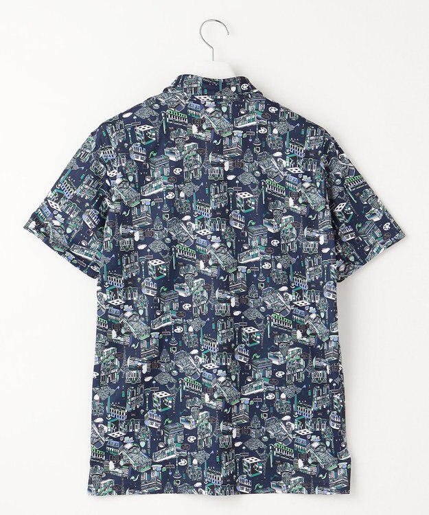 23区GOLF 【MEN】【キングサイズ/吸水速乾/UVカット】パリマップ総柄ポロシャツ ネイビー系5