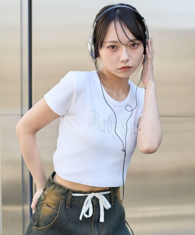 WEGO ラインストーンチビリブT ホワイト