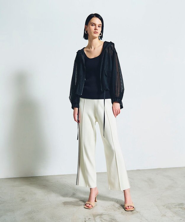 GRACE CONTINENTAL メッシュコンビフーディー ブラック