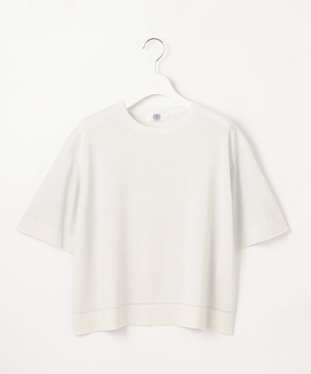 J.PRESS LADIES L 【洗える・抗菌防臭】LUREX ラメ ニットT ライトグレー系