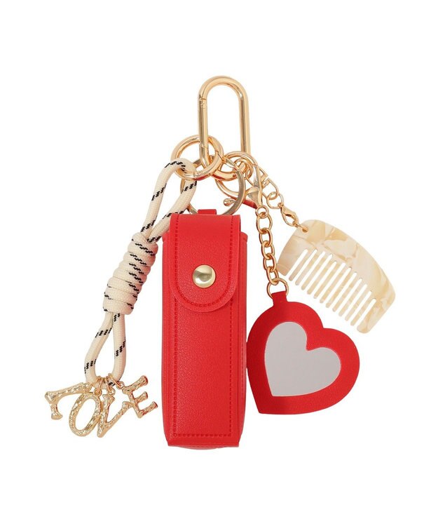 earth music&ecology リップケース付きマルチハートチャーム Red