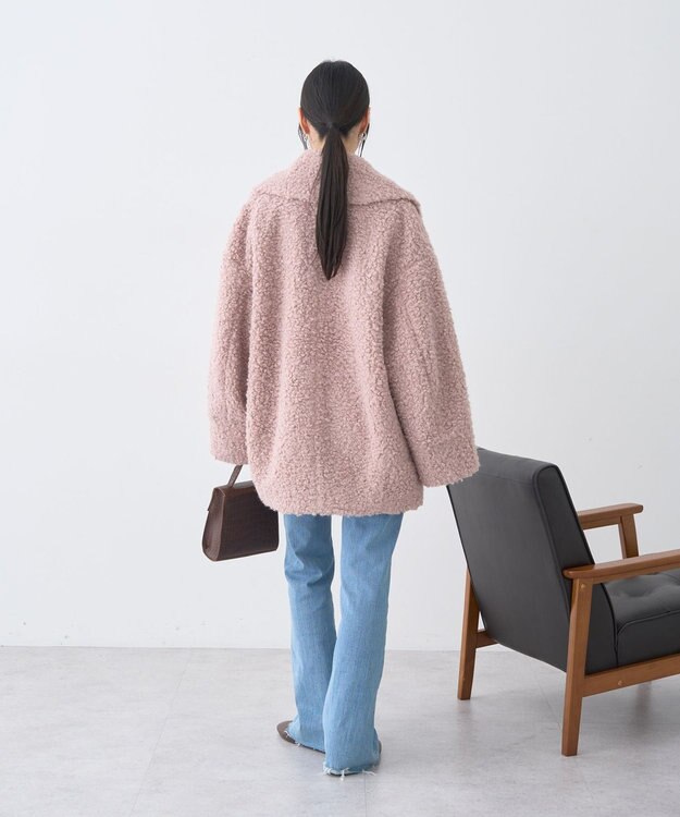 earth music&ecology ループファーコート Pink Beige