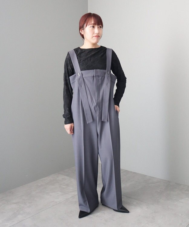 CRAFT STANDARD BOUTIQUE ワイドサロペットパンツ Charcoal Gray