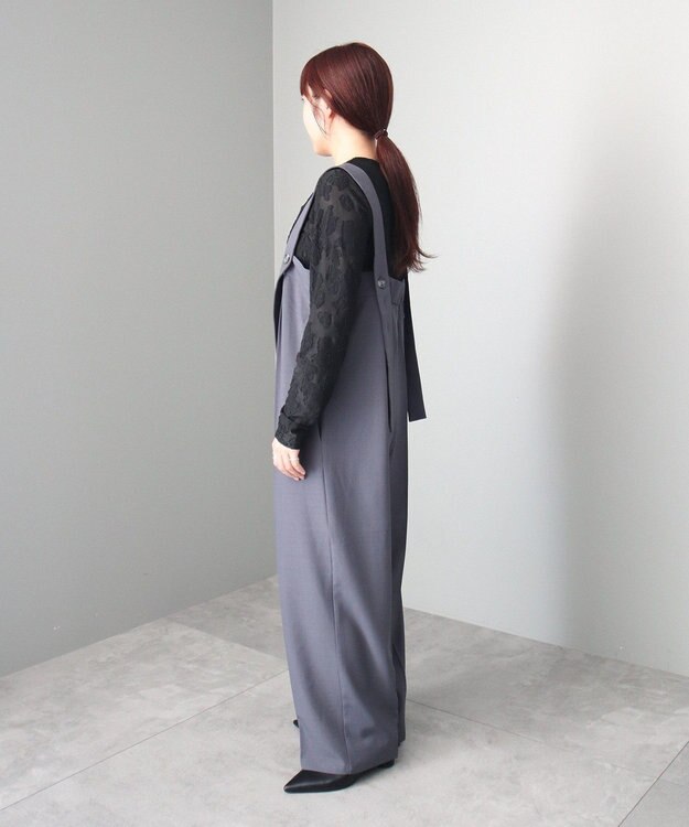CRAFT STANDARD BOUTIQUE ワイドサロペットパンツ Charcoal Gray