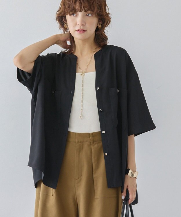 AMERICAN HOLIC ミリタリーWポケットスキッパーシャツ Khaki