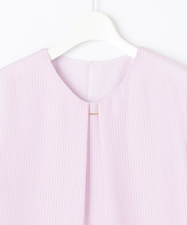 J.PRESS LADIES 【イージーケア】シアーストライプ カットソー ふじ色系