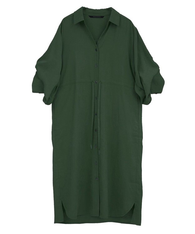 YECCA VECCA 【UVカット】2way袖バルーンワンピース Dark Green