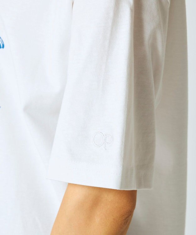 OP／FILA 【Ocean Pacific】かすれプリントTシャツ ホワイト