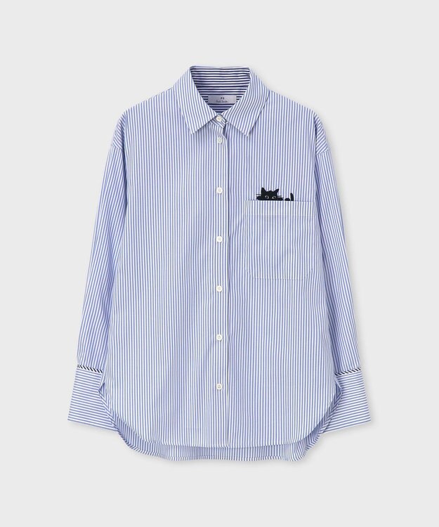 Paul Smith キャットエンブロイダリーシャツ ライトブルー