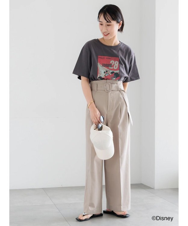 Te chichi 【Disney】MICKEY/フロントプリントTシャツ チャコールグレー