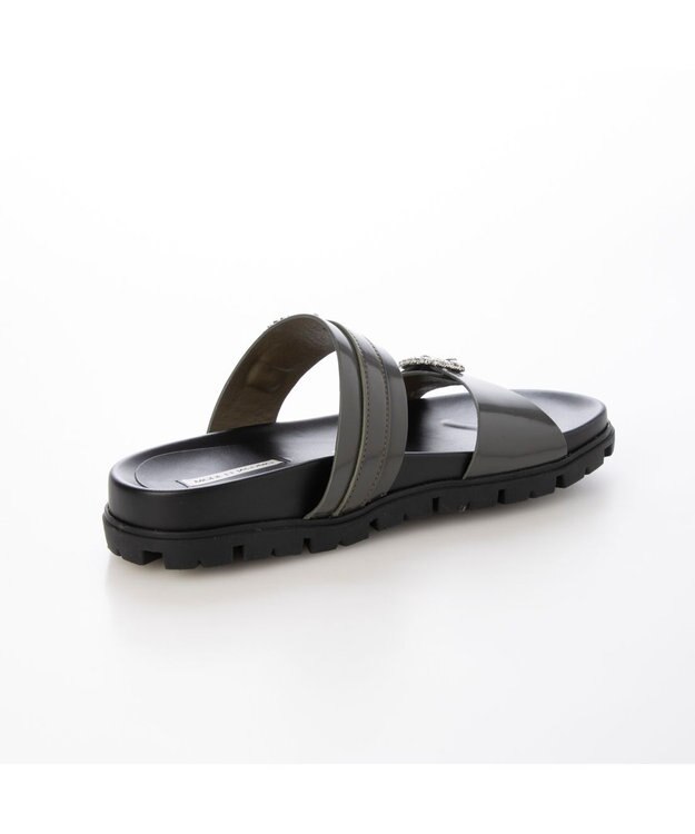 MODE ET JACOMO <MODE ET JACOMO>ビジューベルトフットベッドサンダル グレー