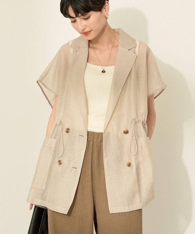 AMERICAN HOLIC シアーオーバーサイズテーラードベスト【WEB限定カラー有り】 Beige