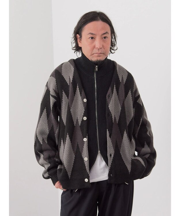 CRAFT STANDARD BOUTIQUE 【男女兼用】アーガイル柄カーディガン Black