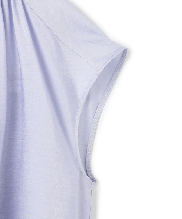 UNFILO ヴィンテージシアー ギャザーブラウス ライトブルー