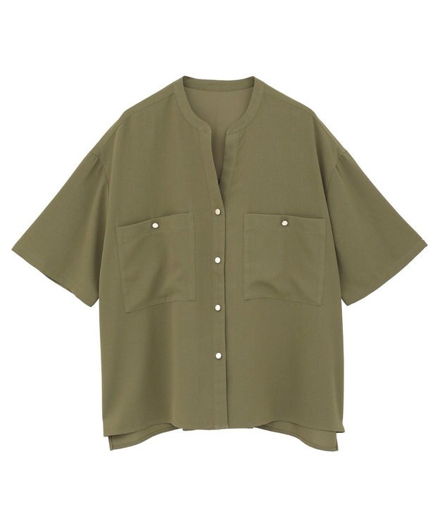 AMERICAN HOLIC ミリタリーWポケットスキッパーシャツ Khaki