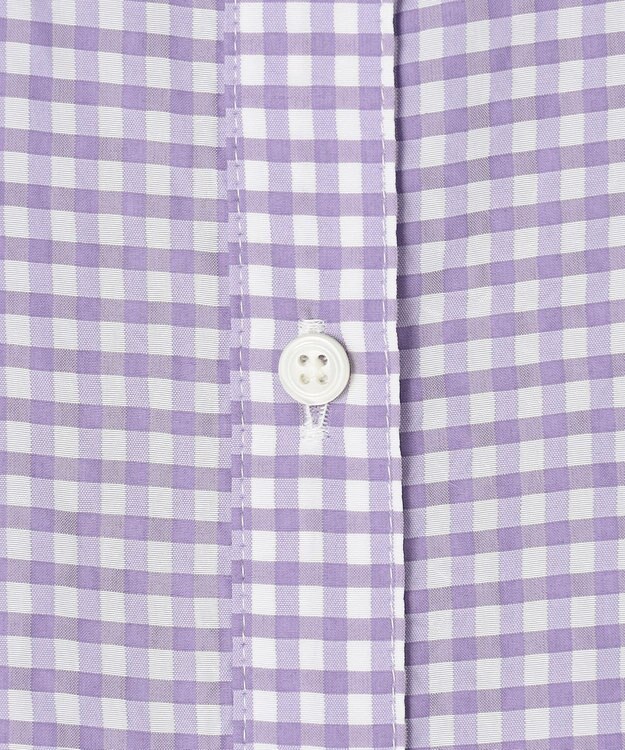 J.PRESS LADIES 【洗える】アセVisギンガム シャツ ブラウス ラベンダー系