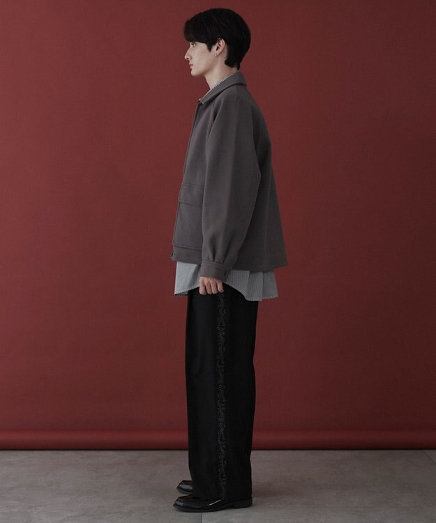 WEGO 【ユニセックス着用ITEM】メルトンショートZIPブルゾン ダークグレー