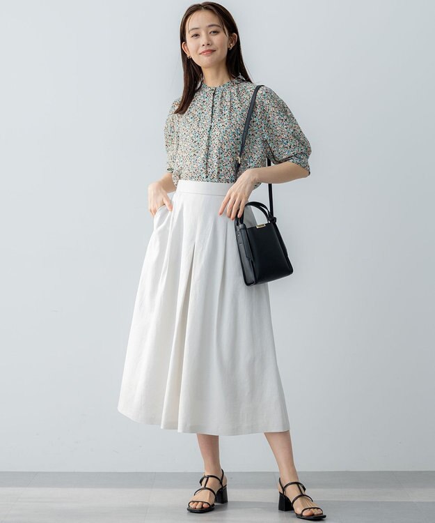 組曲 S ミニフラワープリント ブラウス ピンク系5