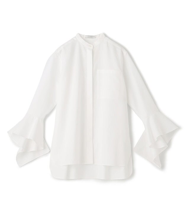 BEIGE， PERSIMMON / バンドカラーシャツ White