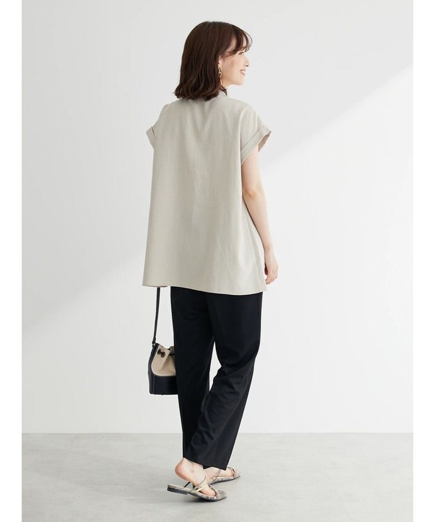 Green Parks フレンチスリーブタックブラウス Beige