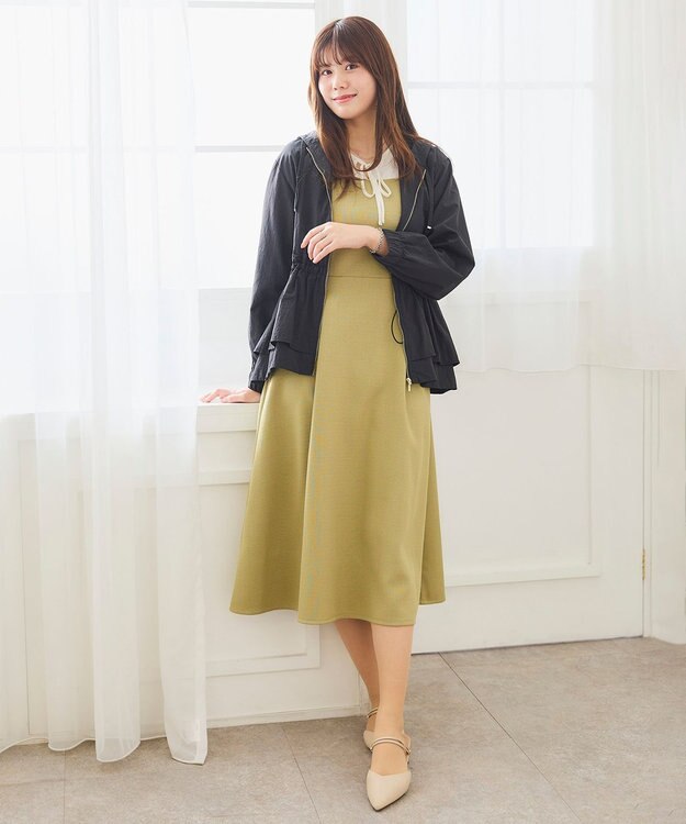 Feroux ドッキング見え ワンピース ベージュ系