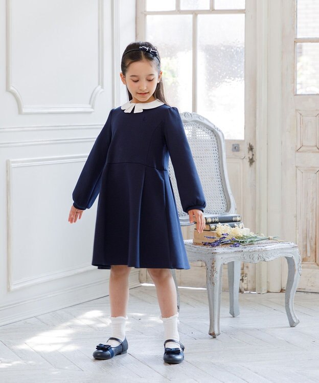 組曲 KIDS 【110-140㎝】おでかけ ワンピース ネイビー系